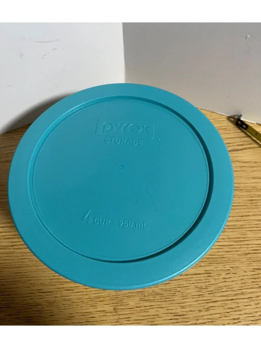 Pyrex Glass Bowl Teal Plaid w/ Lid 4-Cup 950mL Made USA Pyrex Diamonds Collectio